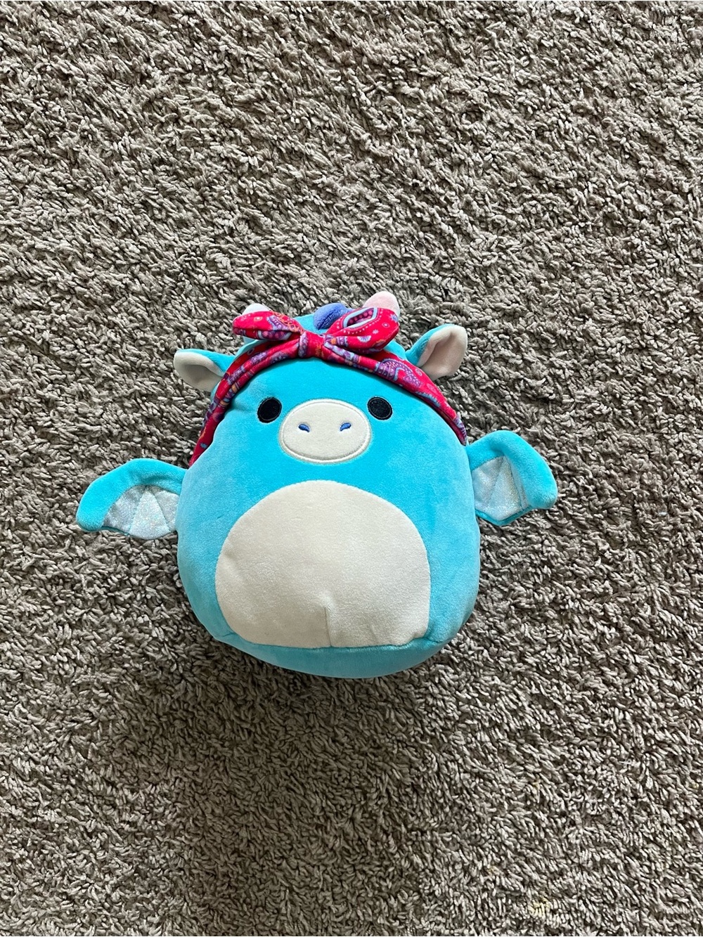 Squishmallows - 8 Inch Plush Squishmallow Tatiana - Teal Dragon with Bandana